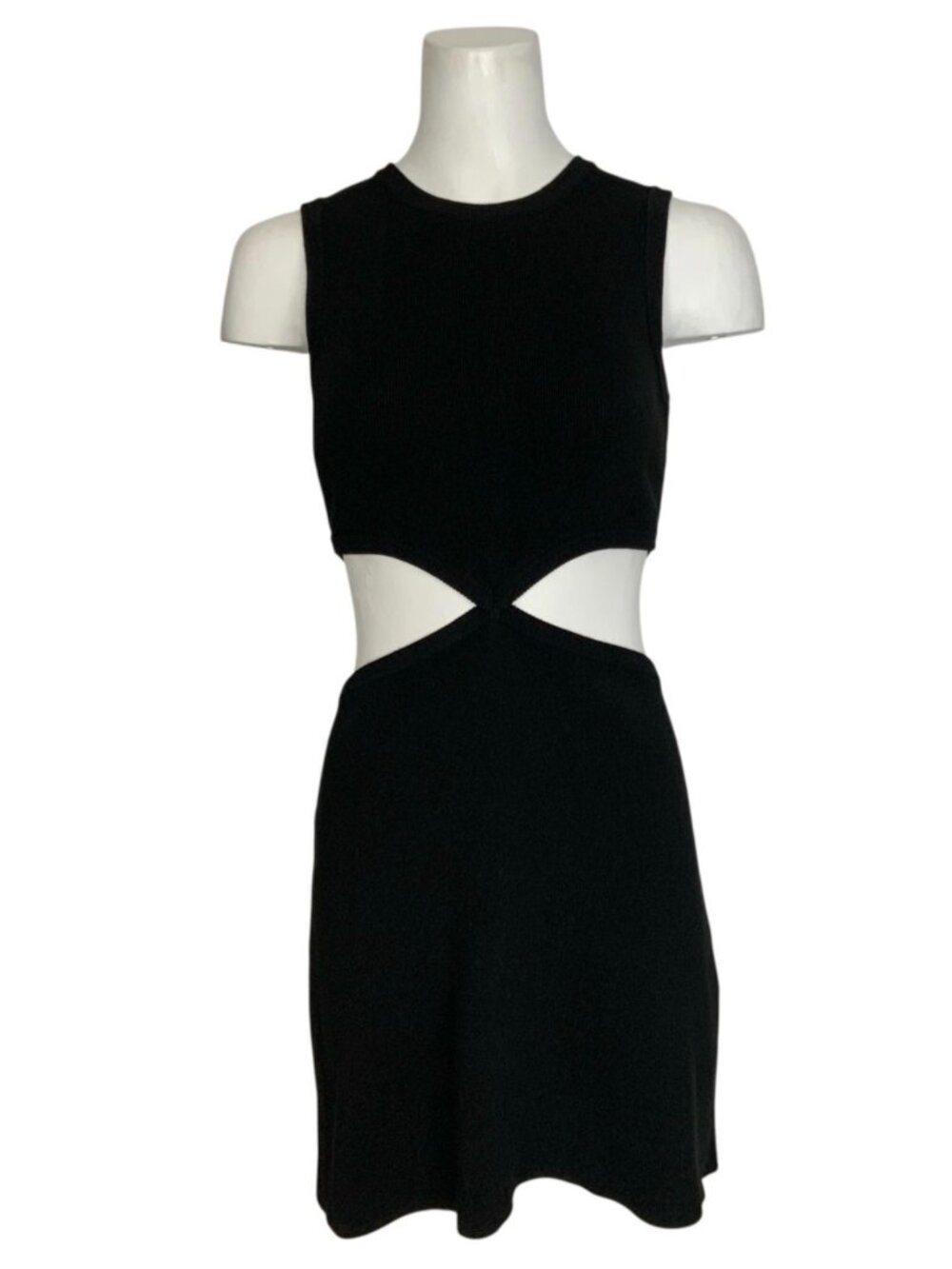 Maje Open Waist Mesh Dress 40 US L Noir Metallic Cutout - Picture 2 of 15